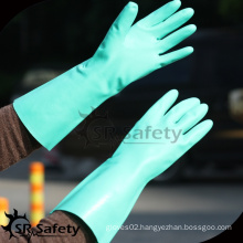 SRSAFETY 15mil green nitile long cuff chemical work glove